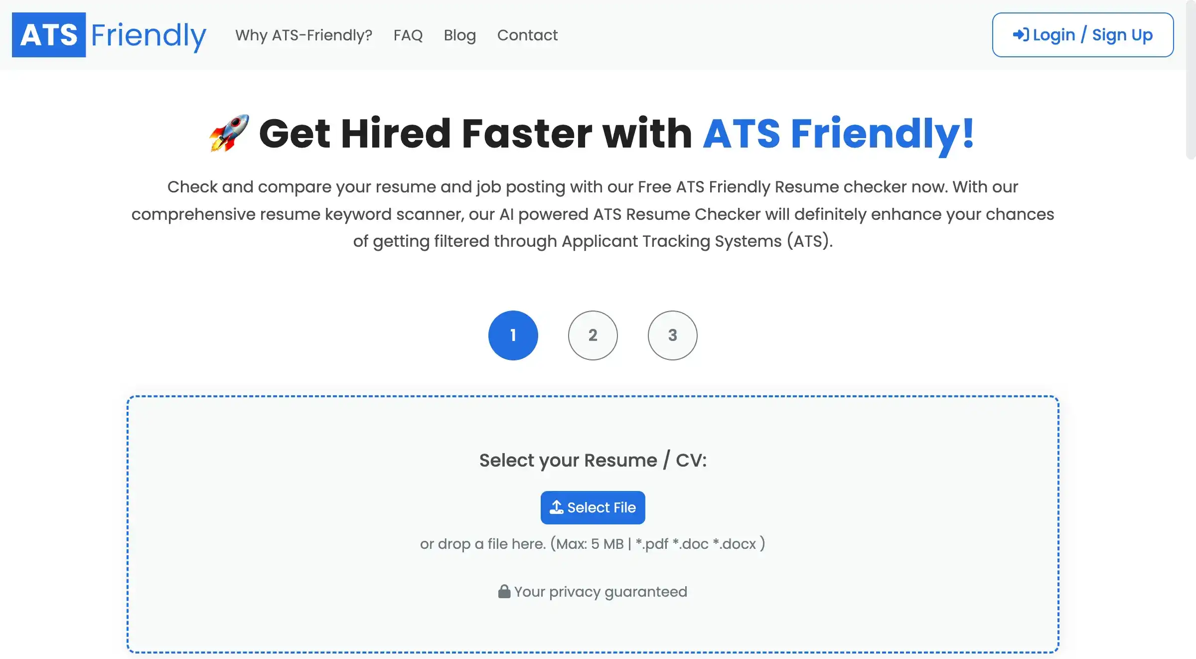 Free ATS Friendly Resume Checker | ATSFriendly.com